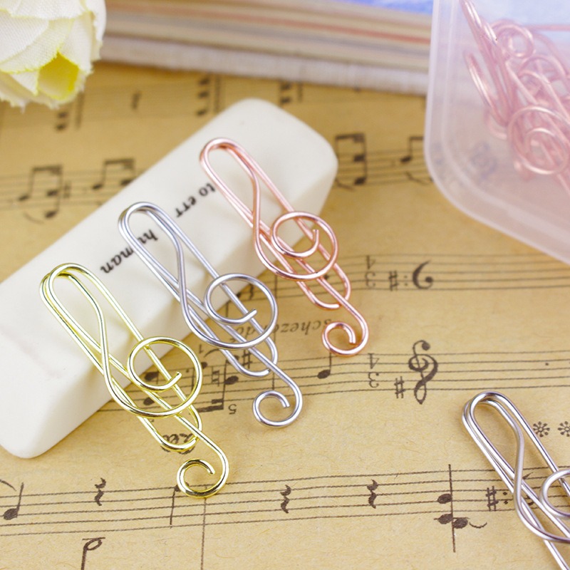 Office Tech Accessories - 10pcs/box Music Note Shaped Paper Clips