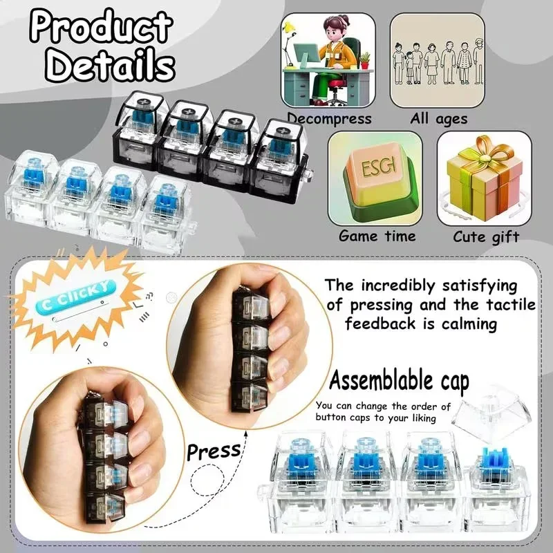 1pcs LED Keyboard Keycap Stres - Office Productivity Tech review and price
